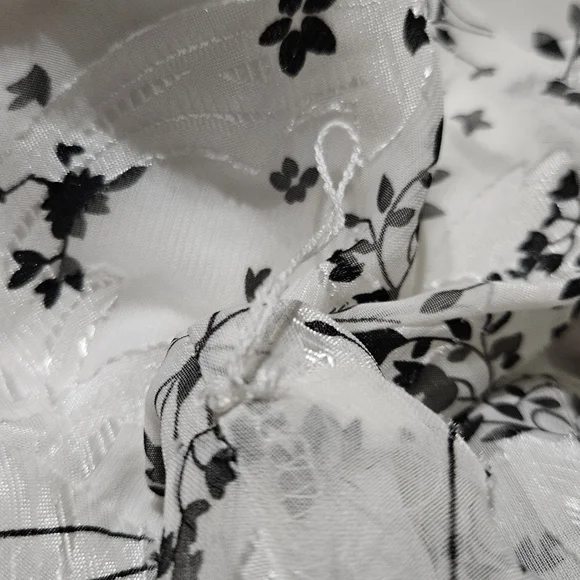 Lulu's White Floral Wrap Mini Dress with Long Bishop Sleeves - Picture 9 of 9